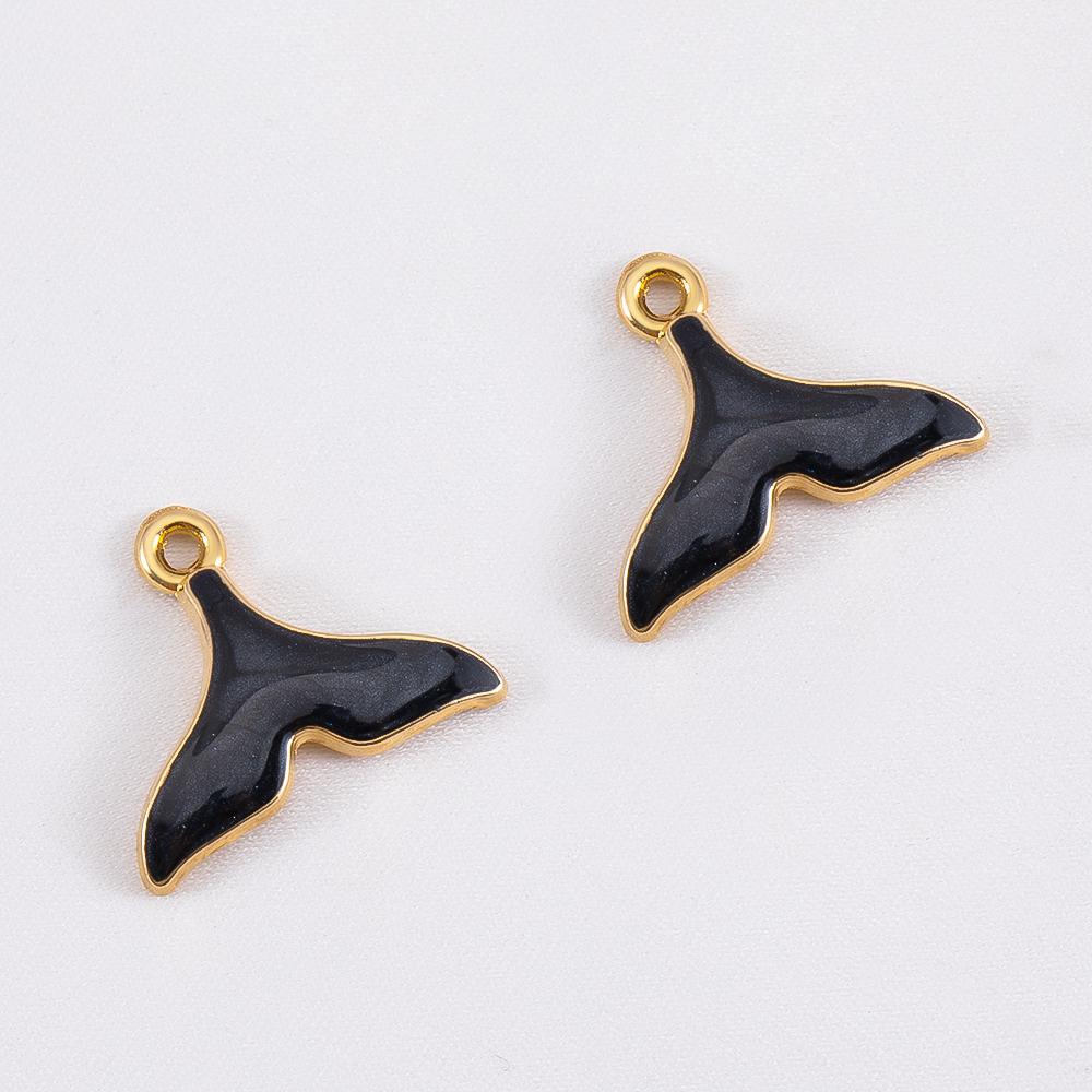 

10pcs Trend White Enamel Ocean Coral Conch Fish Bones Fishtail Heart Charms Alloy Pendants DIY Necklace Keychain Jewelry Making