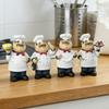 Yousheng Cartoon Chef Figurine Hand-Painted Holding Fruit Plate Cake Noodles Spoon Chef Statue Sculpture Home Kitchen Dining Room Decoration Ornament