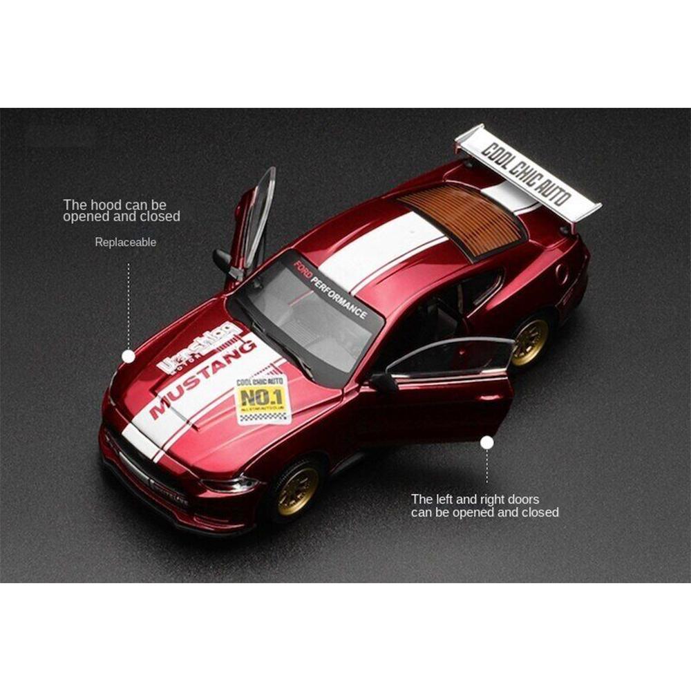 Scară 1/42 2018 Ford Mustang GT Super Racing Asamblare Mașină de jucărie din aliaj din metal turnat sub presiune Jucării cadou de colecție cu cutie