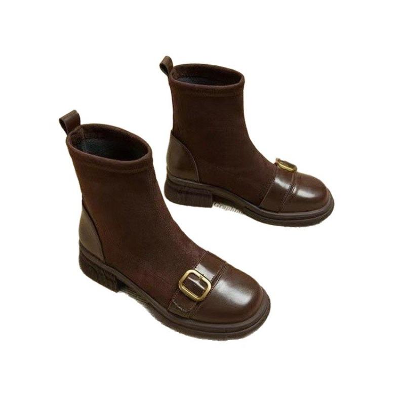 Elegant Short Boots, Women's Boots, New Stretch Boots, Sock Boots, Mid-calf Boots and Fleece Women's Shoes