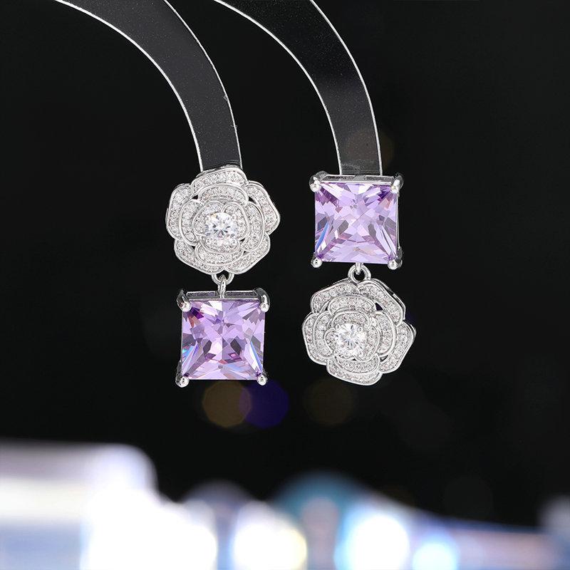 

Высококачественное ожерелье из циркония с камелией, легкие роскошные аксессуары, браслет-цепочка на ключицу, серьги, платье с элегантным комплектом украшений