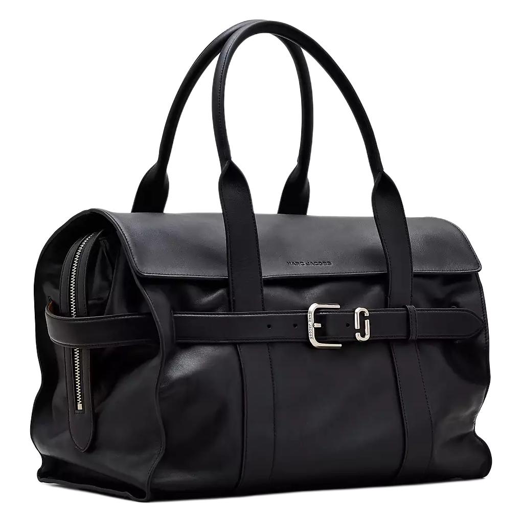 Marc Jacobs Solid Color Brand Logo Design Magnetic Closure Cotton Denim Tote Bag Women tote bags Black 2F5HTT012H01-001