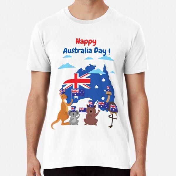 Happy Australia Day! Funny Animals ,red and  S to 5XL Made in the AU/USA T-Shirt