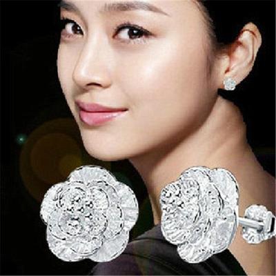 Weihua Romantic Cherry Blossom Silver Earrings for Women - Elegant Japanese & Korean Style