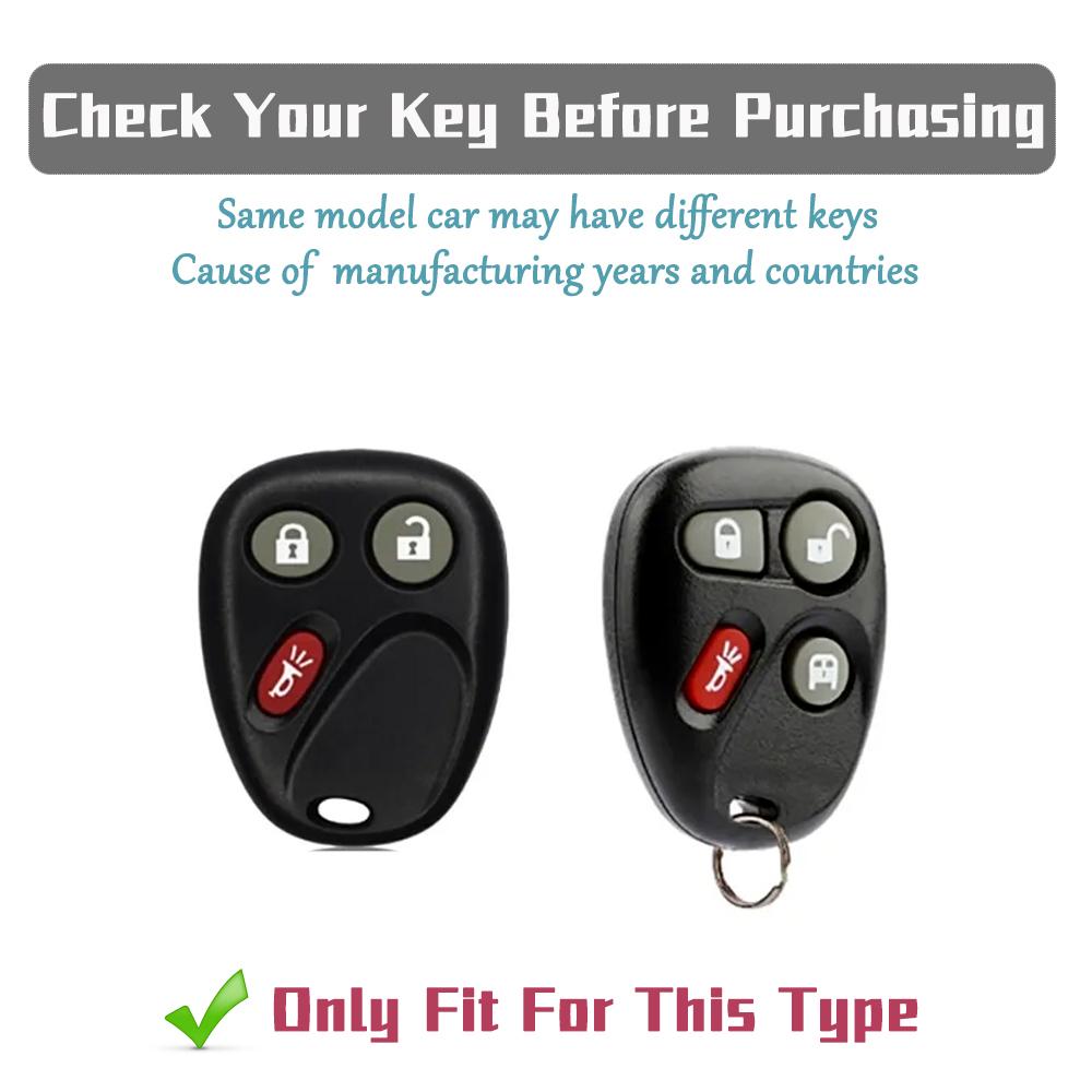 Anti-Scratch Car Key Case Cover for Chevy Silverado Tahoe Suburban Equinox Avalanche SSR LHJ011 Key Bag with Keychain Accessory
