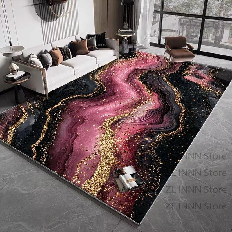 Luxury Marble Style Carpet for Living Room Large Area Texture Decoration Home Washable Rugs Dining Room Bedroom Non-slip Mat