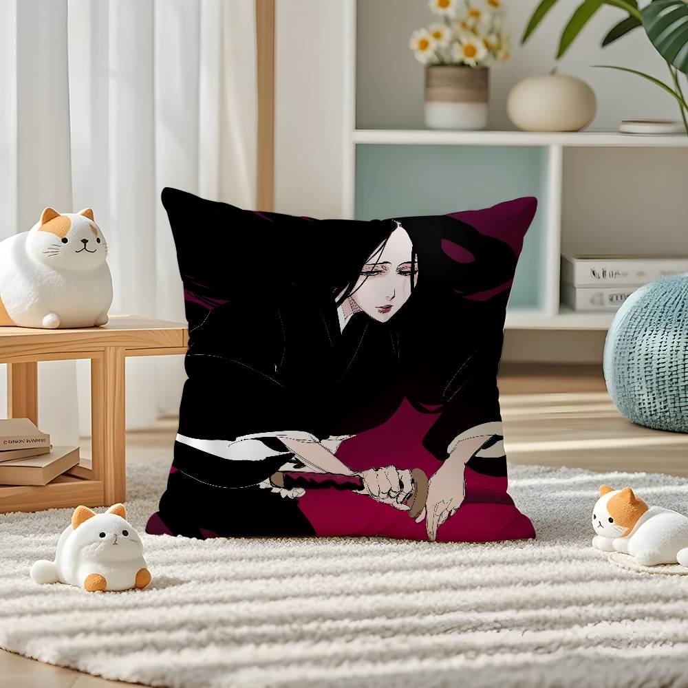 Classic Anime Unohana R-Retsu Bleach Pillow Case Comfort Sofa Bed Silky Elegant Invisible Zipper Custom Decorative Cushion Cover