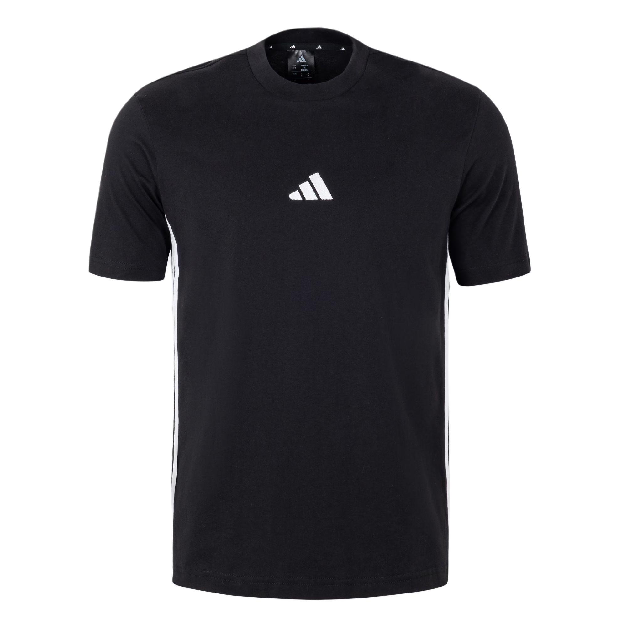 adidas Essentials Single T-Shirt Asia Sizing Black White Men s JY8564 XL