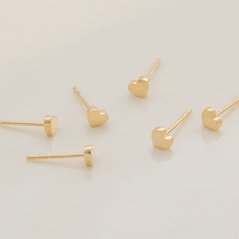 LUNNE 14k Daily Heart Earrings (14k Gold) #ES17