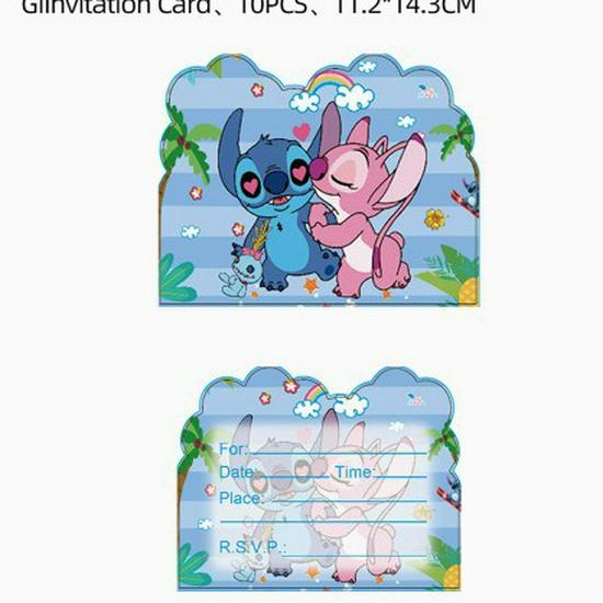 Blue Interstellar Stitch Party Decorations: Plates, Cups, Flags, Candy Boxes
