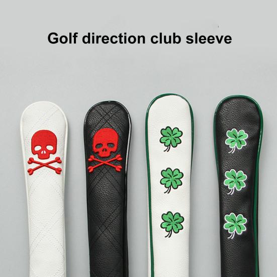 Golf Indicator Rod Holder 3D Embroidery Four-leaf Clover PatternTraining Aid Golf Alignment Stick Cover Golf Supplies