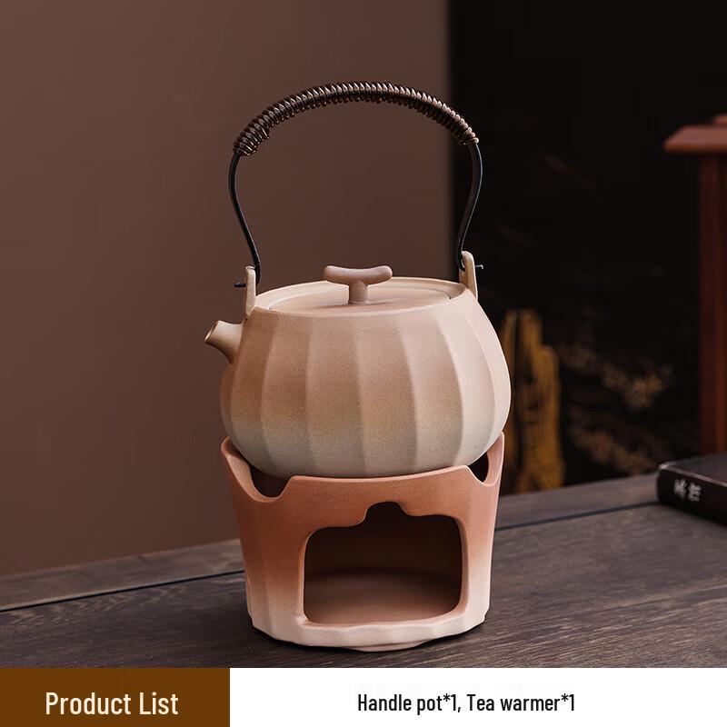 Retro Ceramic Teapot and Warmer Set