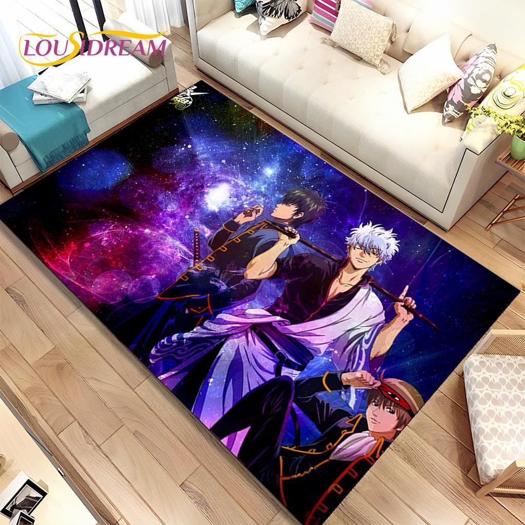 3D Gintoki Kagura Gintama Anime Area Rug,Carpet Rug for Living Room Bedroom Sofa Doormat Decoration, Kid Play Non-slip Floor Mat