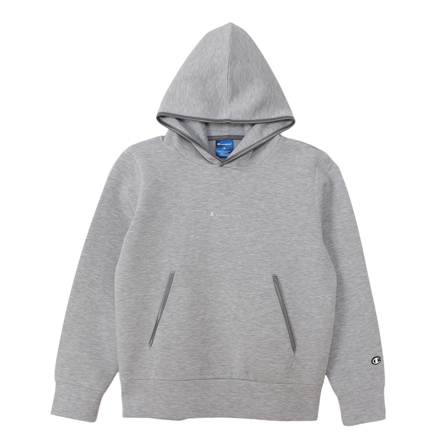 

Champion Relax Fit Stretch 3LS Hooded Sweatshirt Oxford Long with Script Logo Women s WRAP-AIR Techweave® (CW-AS101), Gray, Sleeve, Warm,