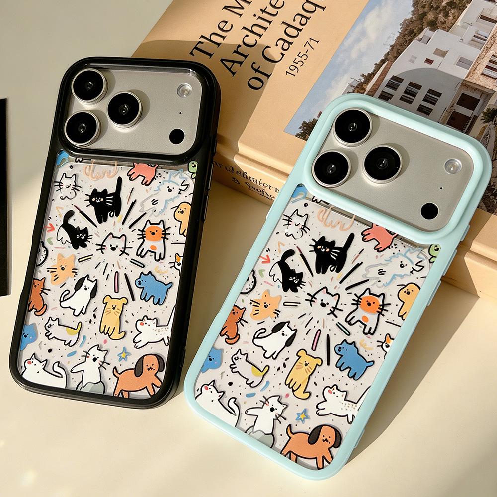 Animal Design Transparent Phone Case for iPhone 13/14/15/16/17 Pro Max - Full Coverage for Women