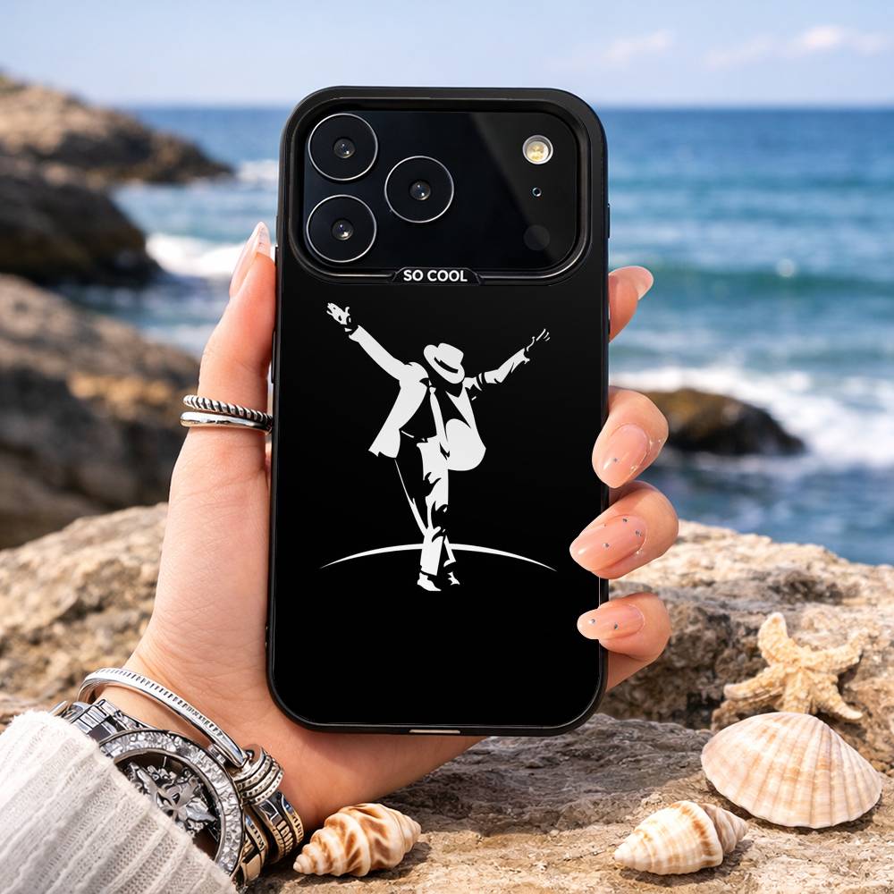 Funda de Teléfono de Michael Jackson Para iPhone17,16,15,14,13,12,11,Pro,MAX Blanca Mate Resistente a Golpes