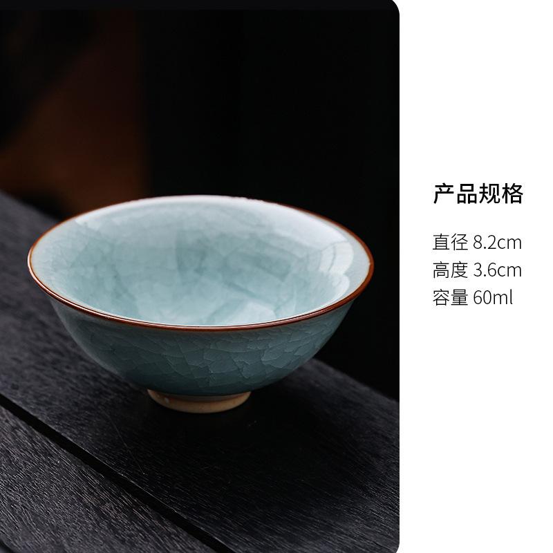

Ru Kiln Ice Cracked Glaze Porcelain Teacup Boutique Tea Bowl Beautiful Tea Cup Tea-tasting Fragrance Cup Chazhan Master Cups As your choose