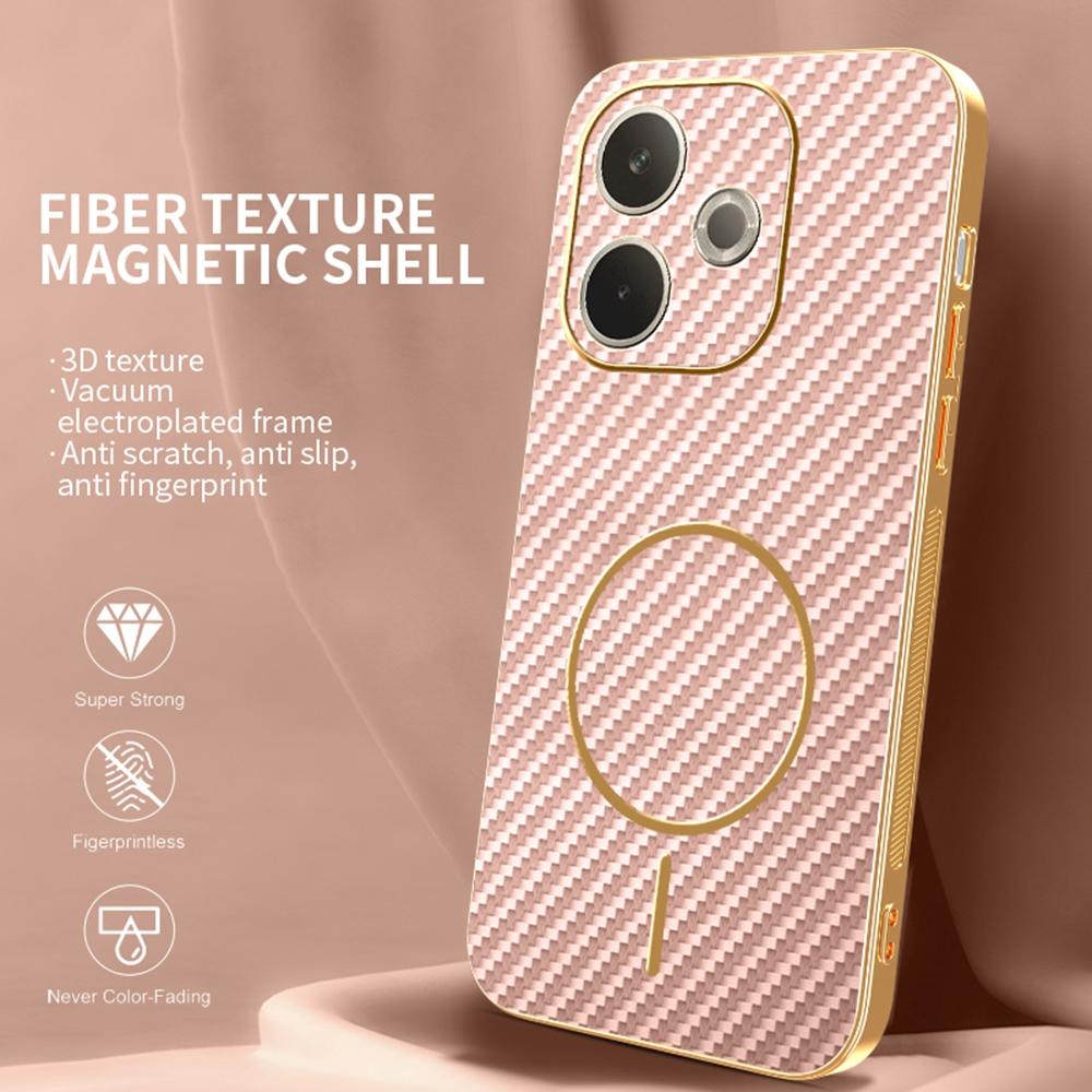 Pentru Oppo A5 Pro 4G (Global)/5G (Global) Husă Telefon Textură Fibră de Carbon Electroplacat TPU Capac Spate