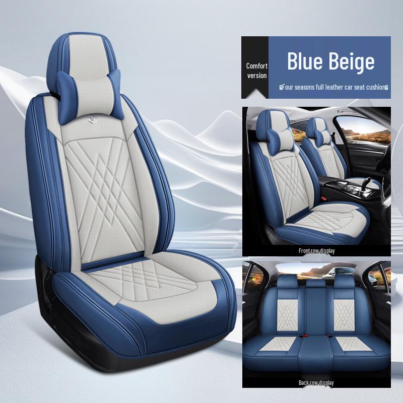 Universal All-Season Leather Car Seat Cushion - Full Coverage