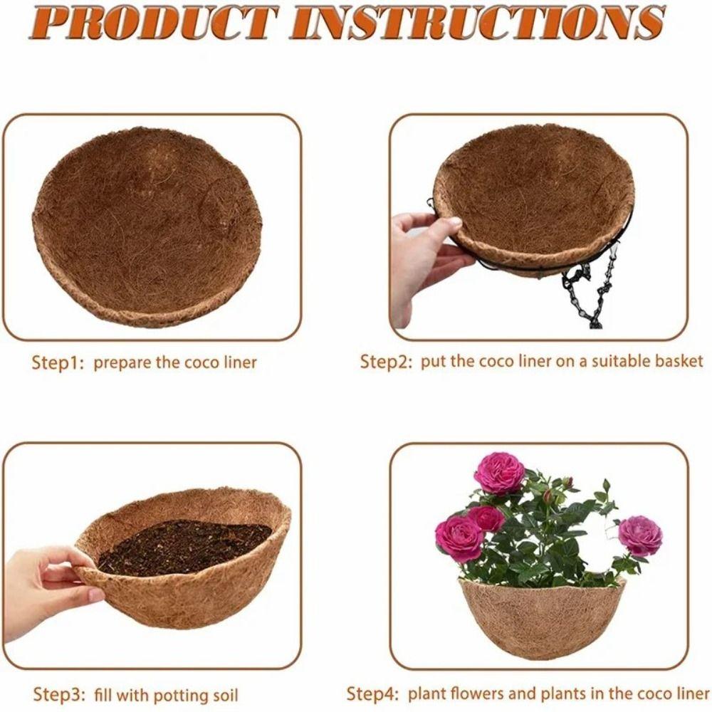 Thick Hanging Basket Liner Coconut Liners for Planters 100% Natural Coco Basket Replacement Liner Outdoor Garden Accessories