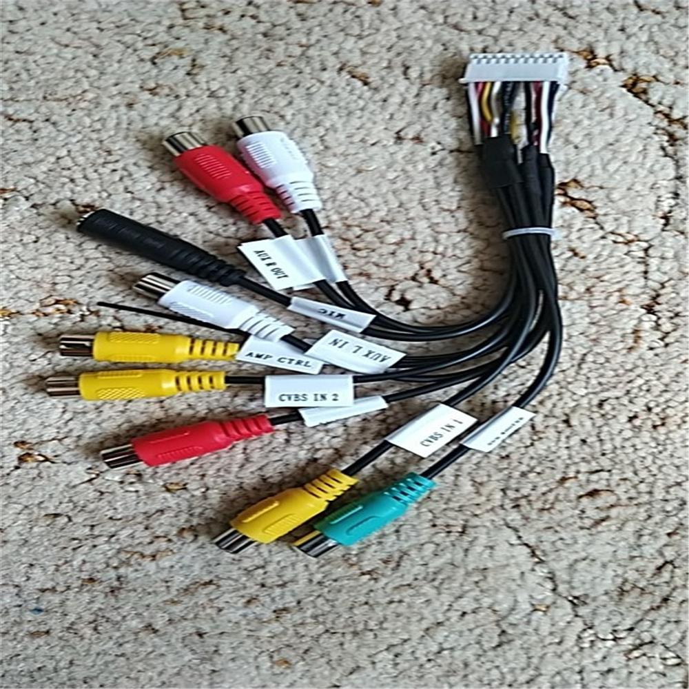 20-pinowe radio samochodowe stereo Przewód wyjściowy RCA Kabel adaptera Aux-in z mikrofonem