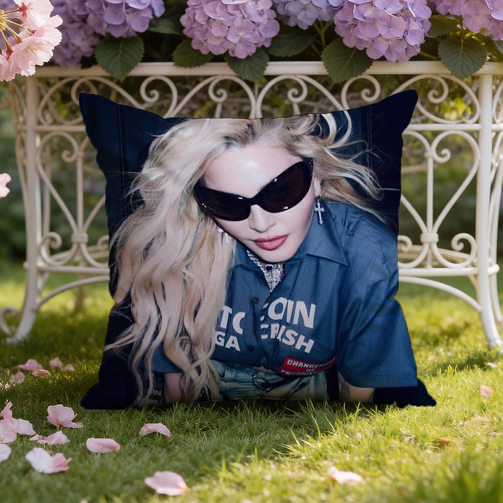 M-Madonna-A Cushion Cover Home & Car Dual-Scene Pillow Cover: Reversible for Premium Comfort