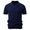 2026 Men's Casual Short-Sleeved T-Shirt - Solid Stripes - Fashionable Trendy Casual Fit Knitted Base Shirt