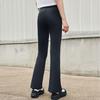 Anta Plain Simple High Waist Tight Ice Silk Flared Casual Pants Women bottoms Black 962427305-3