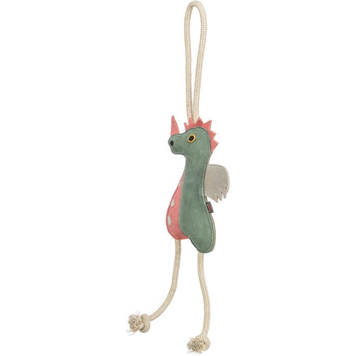 Jouet pour chien - TRIXIE - Dragon sur corde en cuir - Vert - Grand - Intérieur