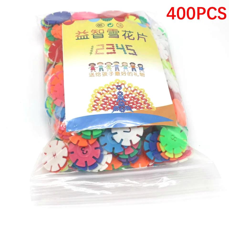 Model Educational 500Pcs/Pack Building Blocks Children's Plastic ABS Snowflake Shape Toy Assemblage Colorful Building Kit Kids