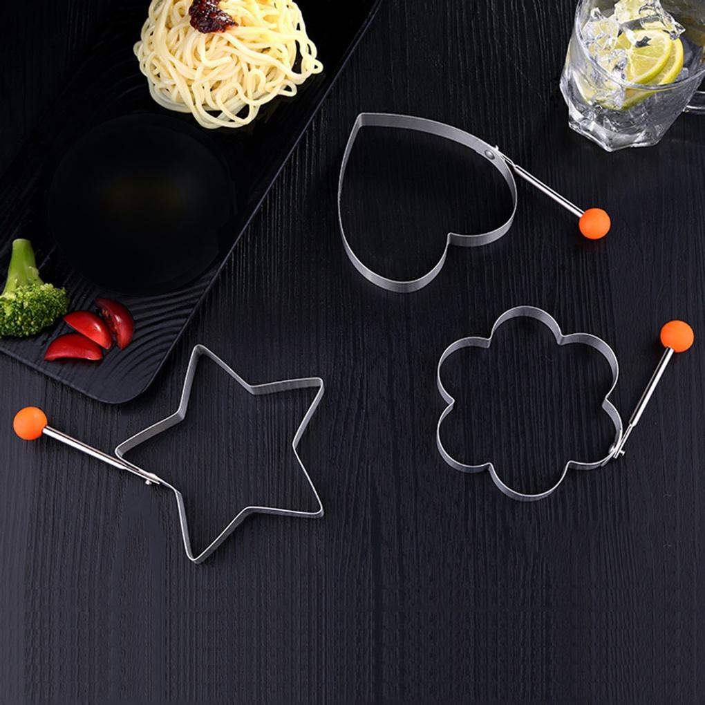 3-piece Set of Fried Egg Molds, Stainless Steel Toast Egg Molds