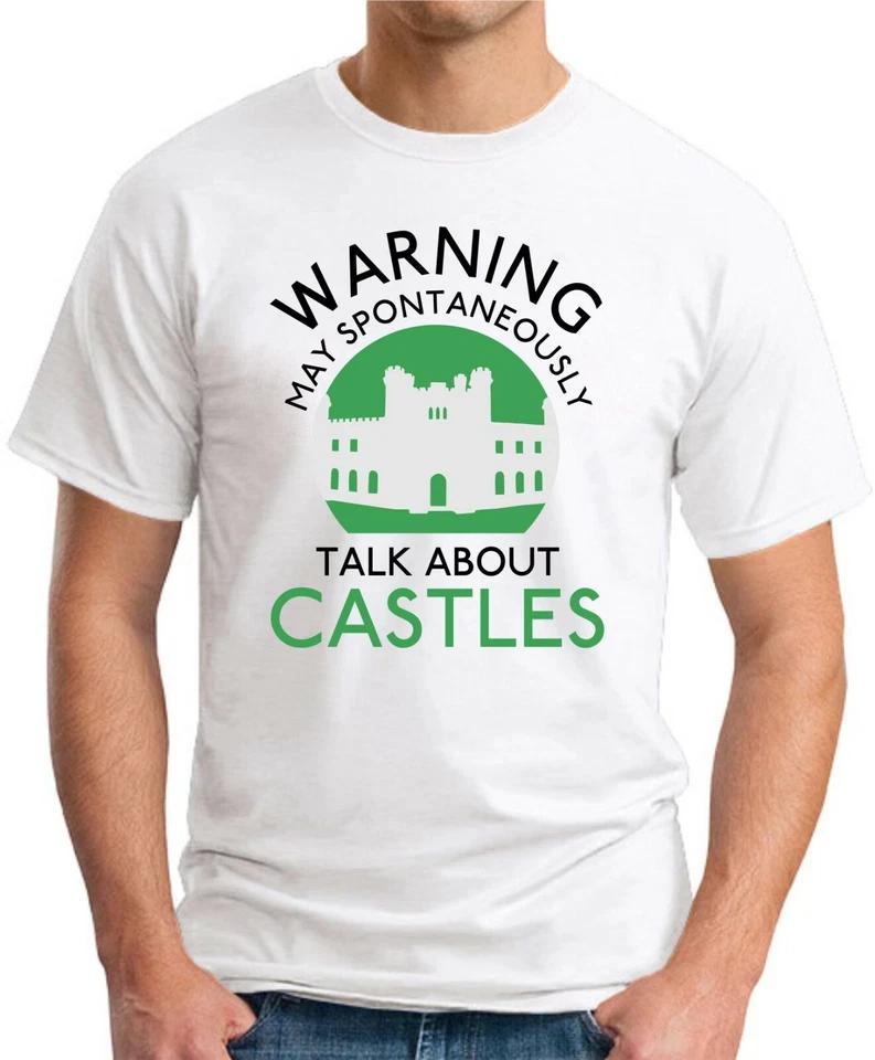 MAY SPONTANEOUSLY TALK ABOUT CASTLES T-SHIRT Funny Slogan Novelty Geeky Top 4 S