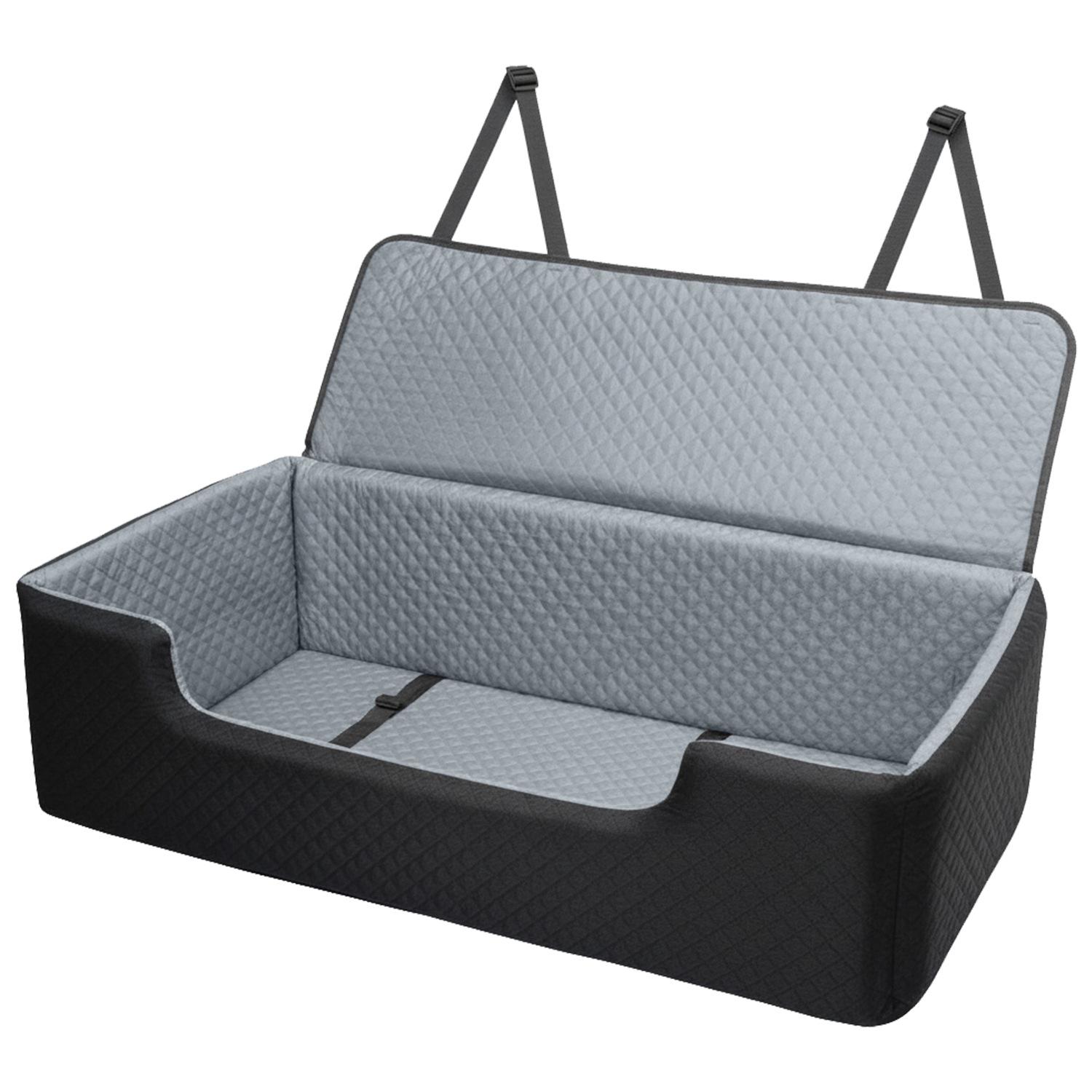 

Open-Type Car Dog Bed & Safety Seat for Medium to Large Dogs - Rear Seat Travel Pet Sponge Bed