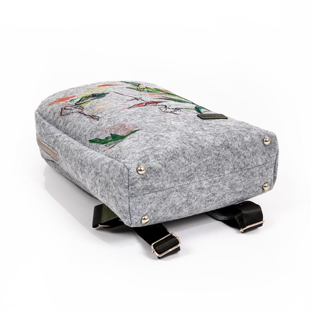 Biggdesign Faces Zippered Felt Backpack