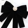 Rhinestones Black Ribbon Pin Velvet Ribbon Badge Brooch Simple Funerals Memorial Pin  Mourning