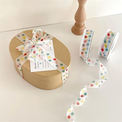Nastro Regalo Decorativo a Pois per Dolci, Compleanni, Confezioni Carine con Fiocchi e Fiori