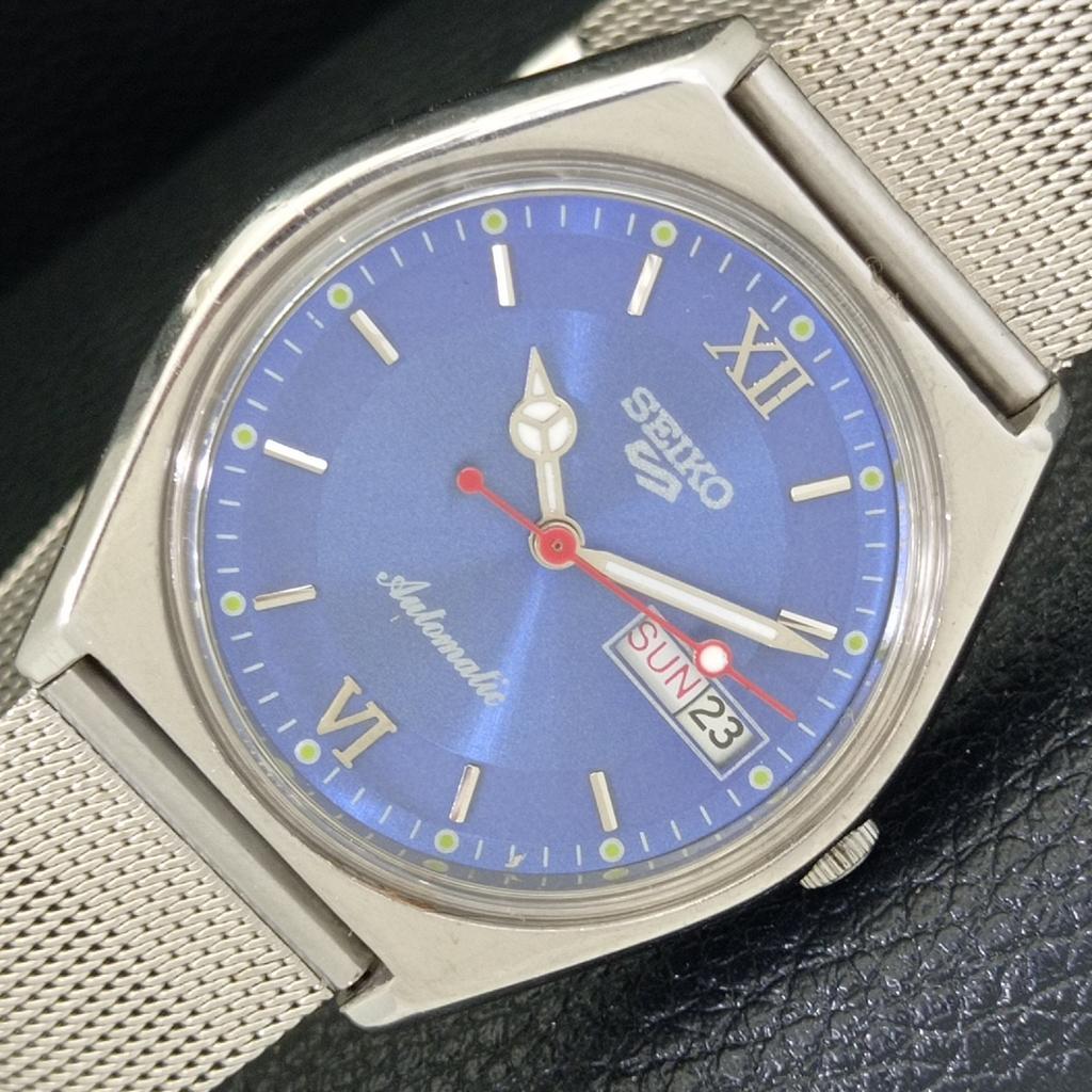 VINTAGE SEIKO 5 AUTOMATIC 6319A JAPAN MENS BLUE COLOR DIAL WATCH a500847-5 R154-a500847