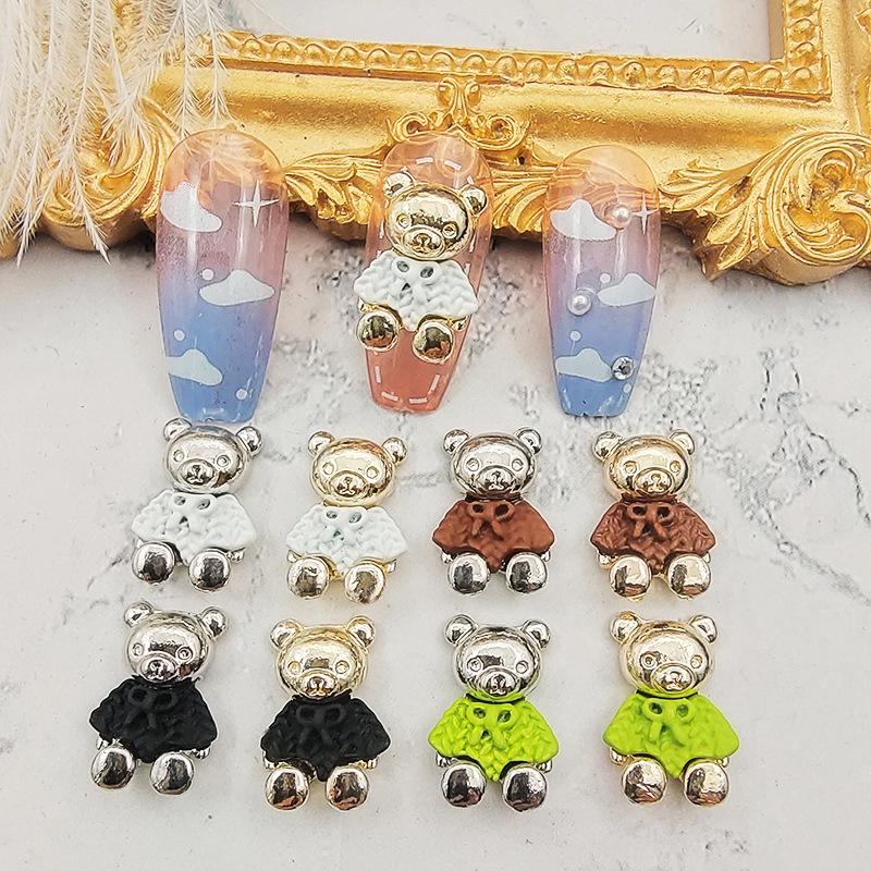 

Alloy Nail Art Decorations - Bowknot & Bear Spray Paint, Japanese DIY Accessories.