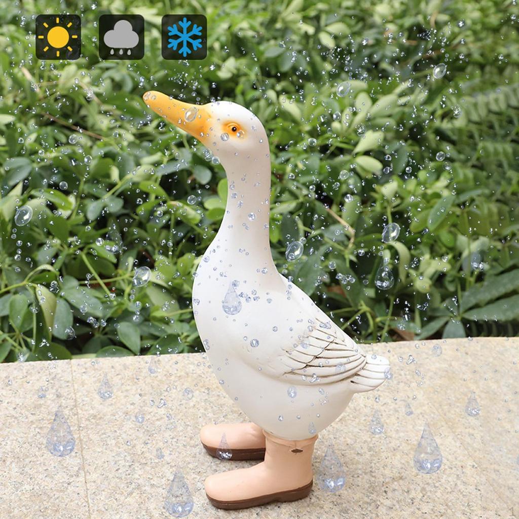 Estatua de Pato para Jardín Figura de Animal Manualidad Decorativa Adorno Creativo Decoración Exterior Escultura de Resina