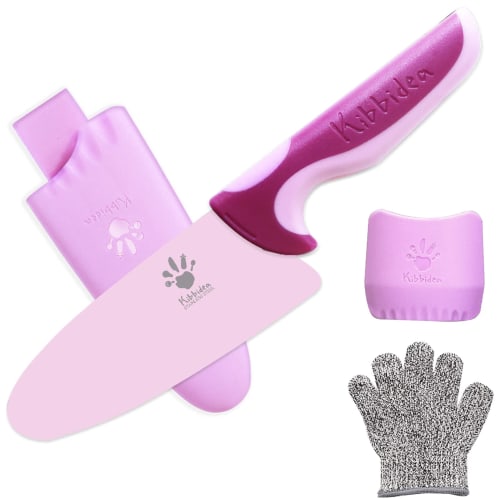 

Kibbidea Children s Knife, Left-Handed, Stainless Steel, Rounded Tip, Double-Edged, Purple