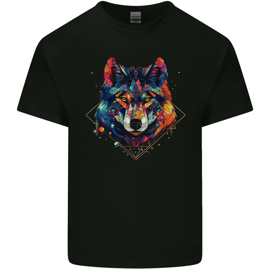 Geometrischer Wolf Wölfe Kinder T-Shirt Kinder