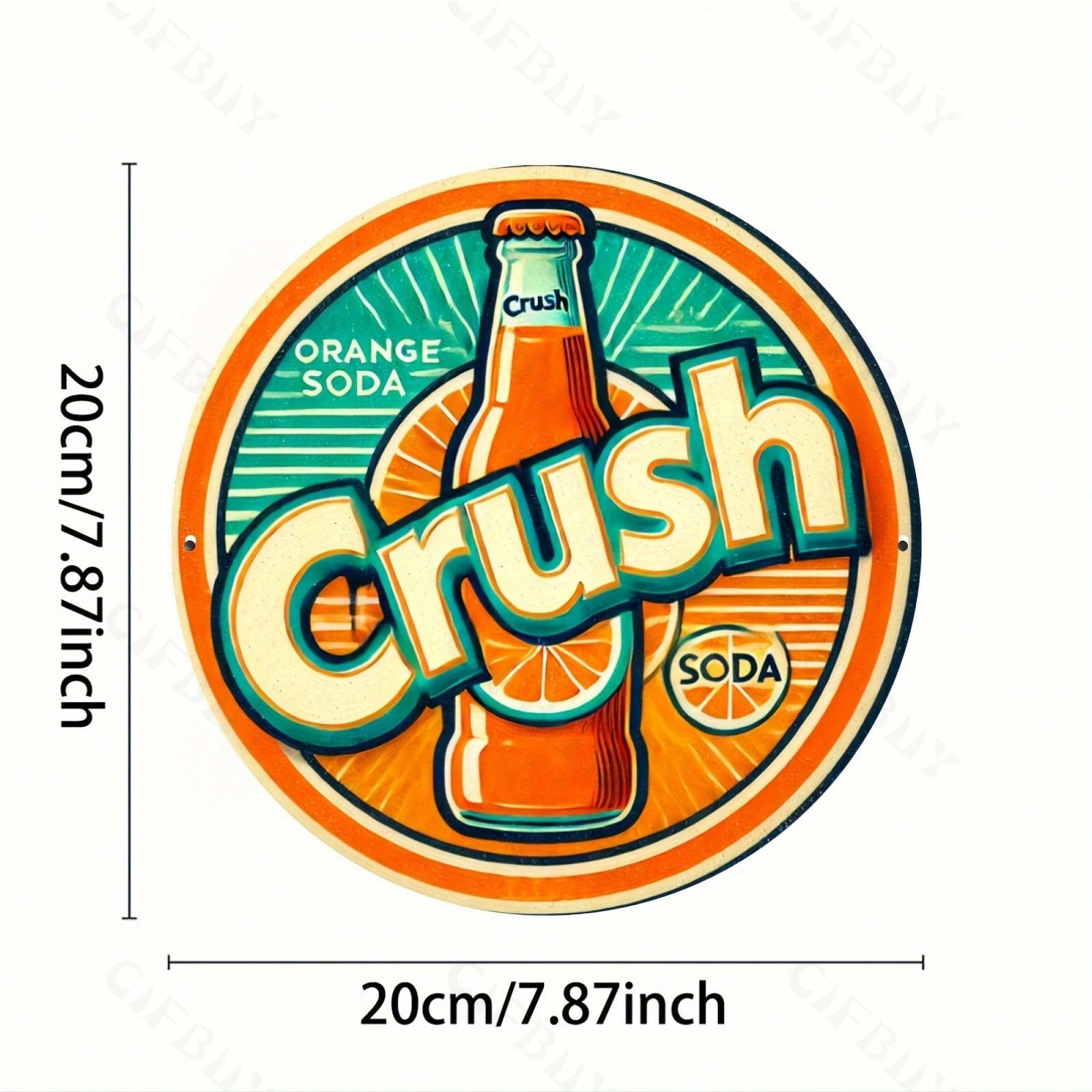 Crush Orange Soda Metal Tin Sign 8x8 Inch Vintage Home Bar Decor разноцветный