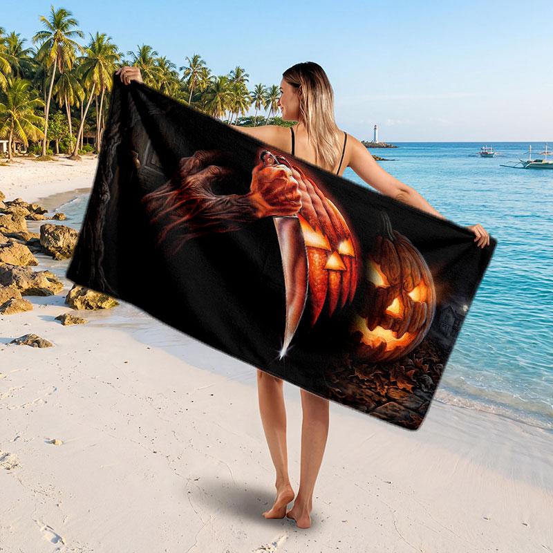 Large Beach TowelHalloween Michael Myers Soft Absorbent Towel Beach Bath Home Use