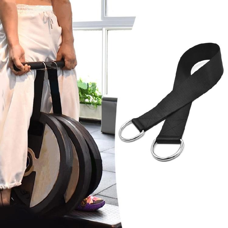 Dumbbell Barbell Rope Handle Strap Rope 150lbs Bearings Load Hanging T-bar Strap