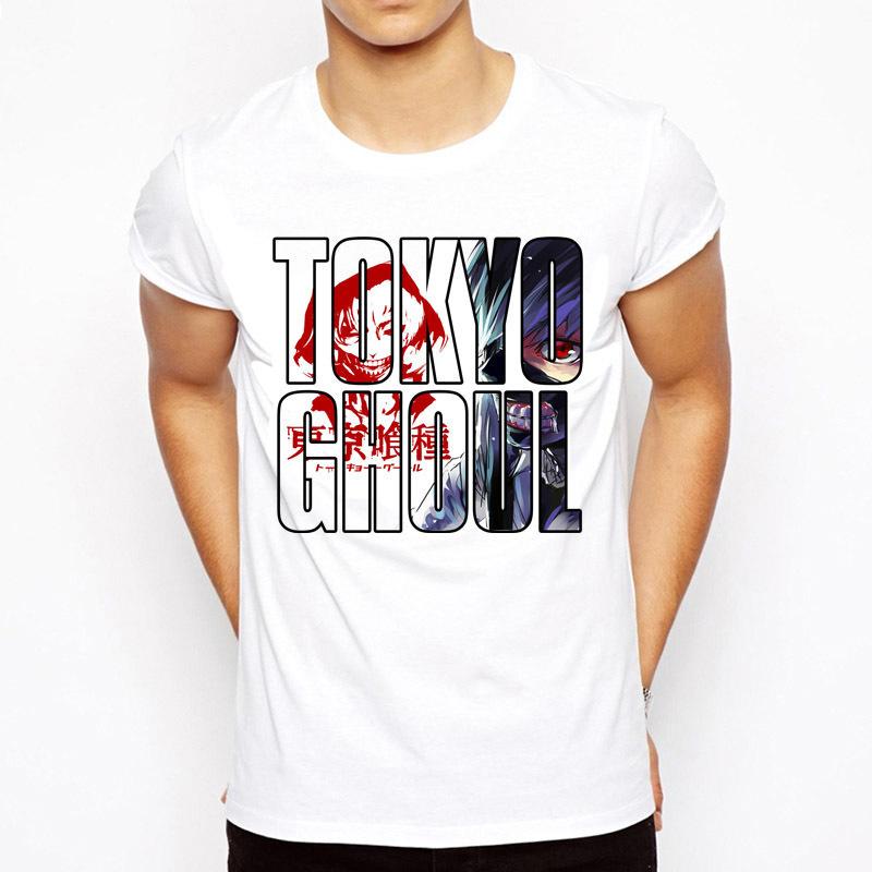 TOKYO GHOUL T Shirt Men Japanese Anime T-Shirt Male KANEKI KEN Print T-shirt Top Tee Clothes M8125