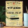 Vintage Titanic Metal Poster, Wall Decor for Bar