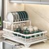 Double Layer Self-Draining Kitchen Dish Drying Rack