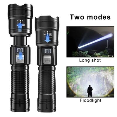 Lanternă portabilă Super luminoasă, cu lumen mare, lanternă cu LED, reîncărcabilă, rezistentă la apă, lanternă de camping cu zoom telescopic