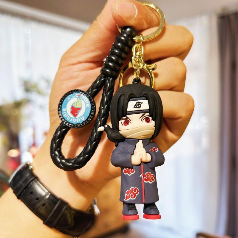 10cm Anime Naruto Uchiha Sasuke Hatake Kakashi Cartoon Model Doll Keychain Pendant Bag Accessories Portable Ornament Gift