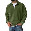 Men's Pullover Mock Neck Cotton Sweatshirt  Solid Long Sleeve Top For Fall Winter